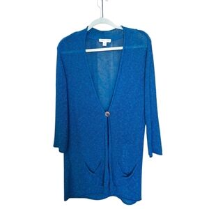 Coldwater Creek Teal 3/4 sleeve long sweater size L